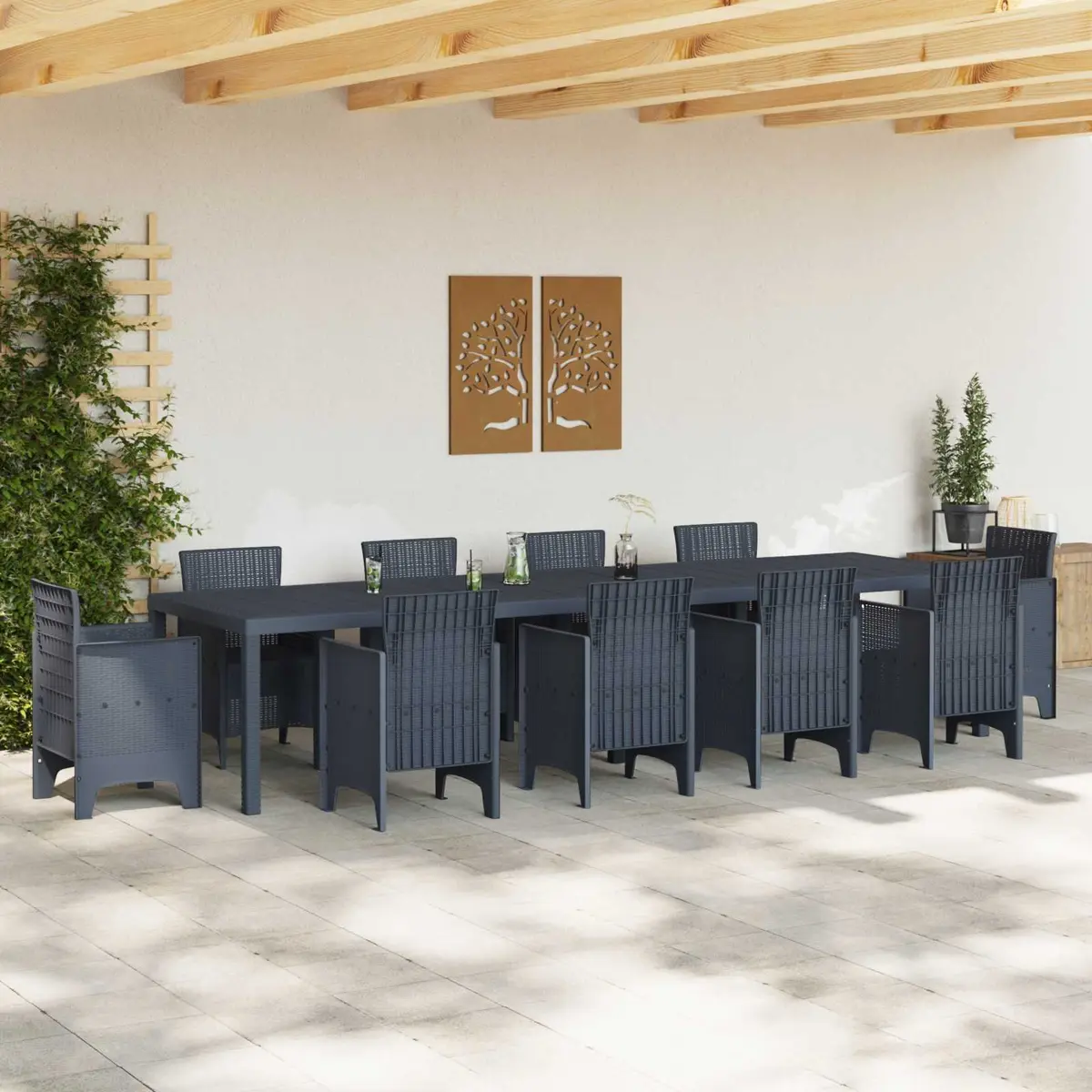 Rectangular Anthracite Garden Table