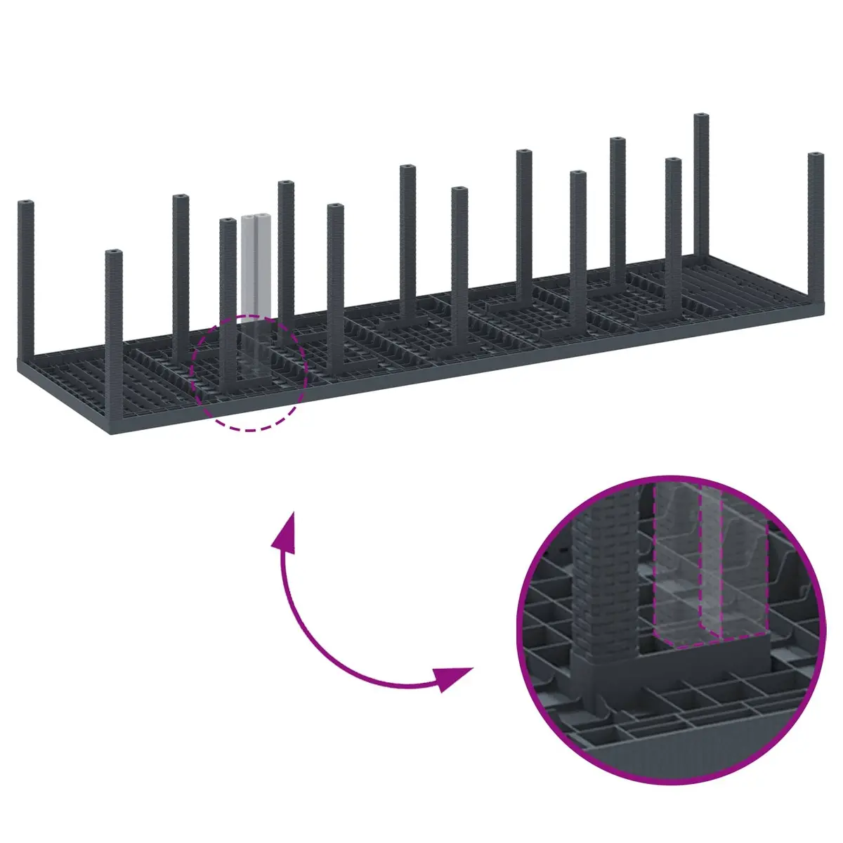 Rectangular Anthracite Garden Table