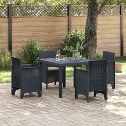 Garden Dining Set - 5 Pieces with Square Table and Chairs