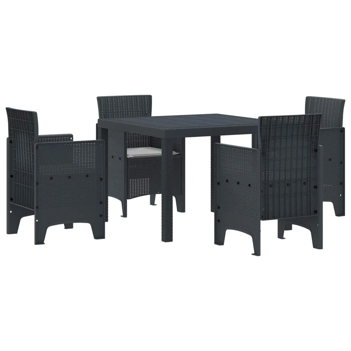 Garden Dining Set Outdoor Patio 5 Piece Anthracite Table Chairs Cushions