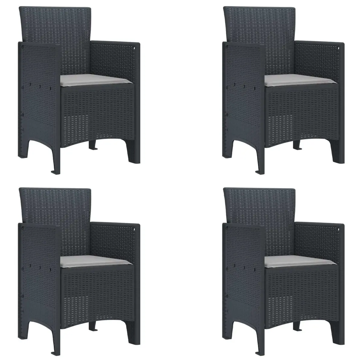Garden Dining Set Outdoor Patio 5 Piece Anthracite Table Chairs Cushions
