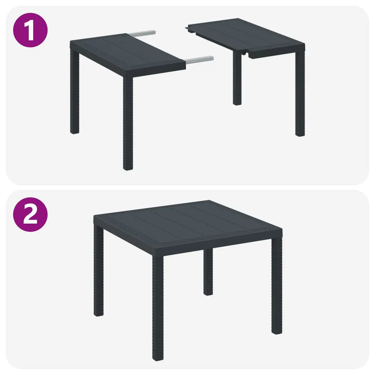 Garden Dining Set Outdoor Use 5 Piece Square Table Chairs Anthracite