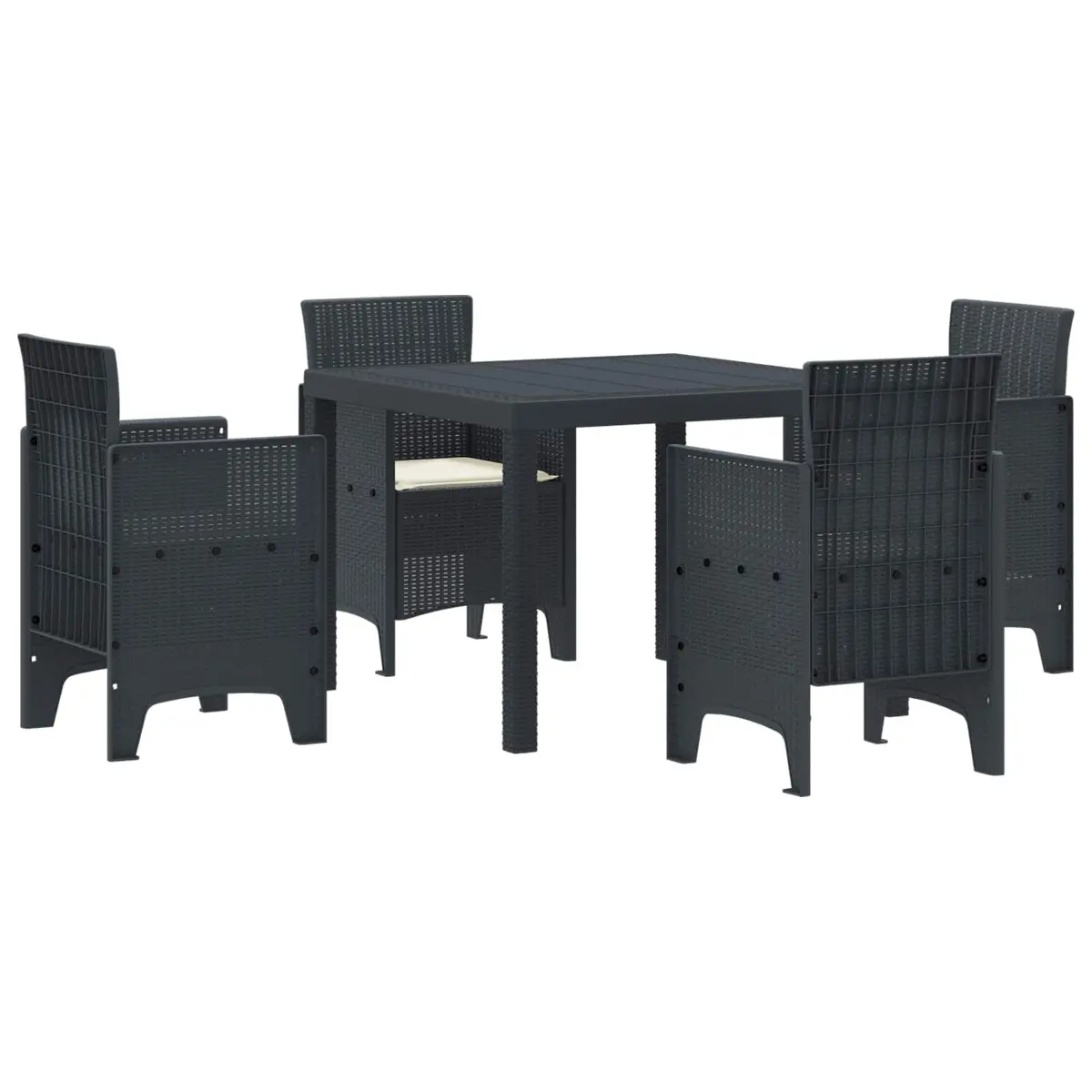 Garden Dining Set Outdoor Patio Furniture 5 Piece Anthracite