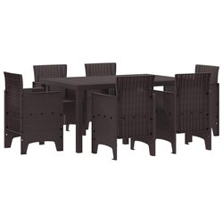 Outdoor Garden Dining Set: 7 Pieces with Cushions