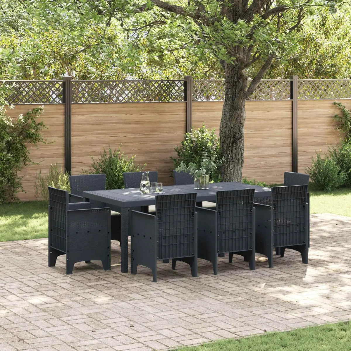 9 Piece Rectangular Garden Dining Set