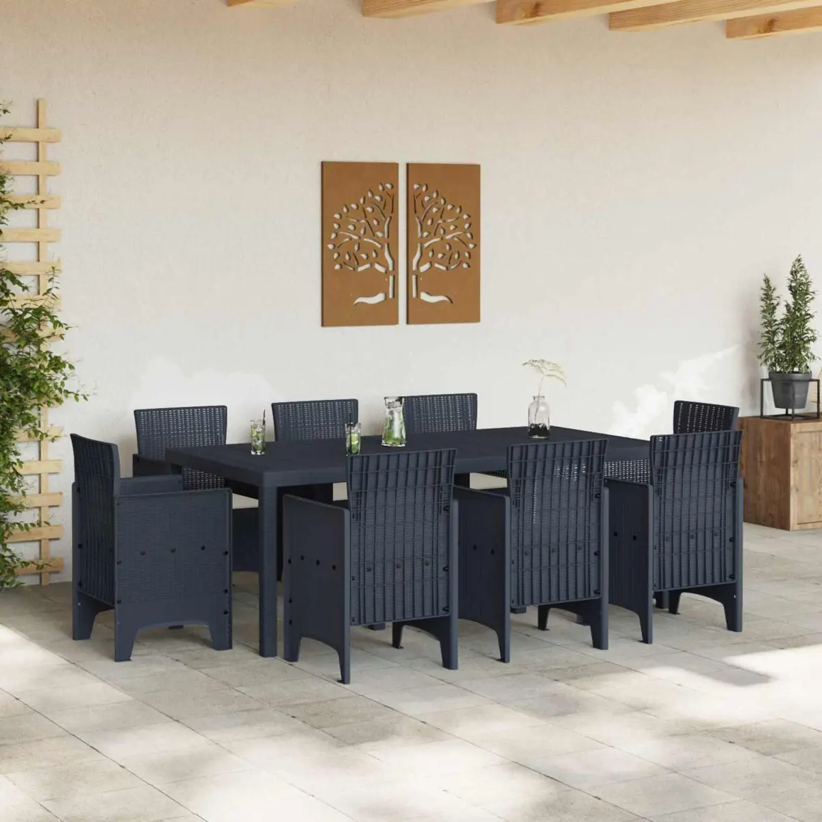 9 Piece Rectangular Garden Dining Set