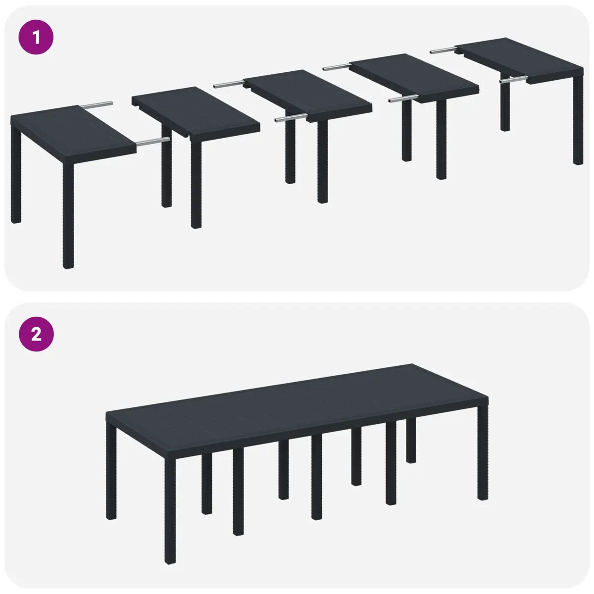 Garden Dining Set 11 Pieces Outdoor Use Rectangular Anthracite Poly Rattan