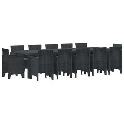 Details of the 13-Piece Anthracite Outdoor Dining Set