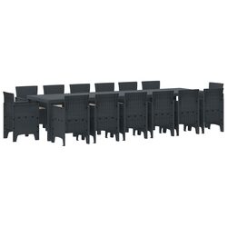 Specifications for 15-Piece Anthracite Outdoor Dining Set
