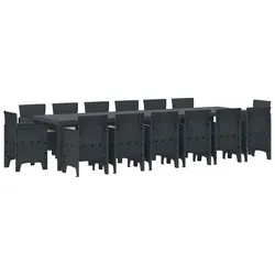 Specifications for 15-Piece Anthracite Outdoor Dining Set