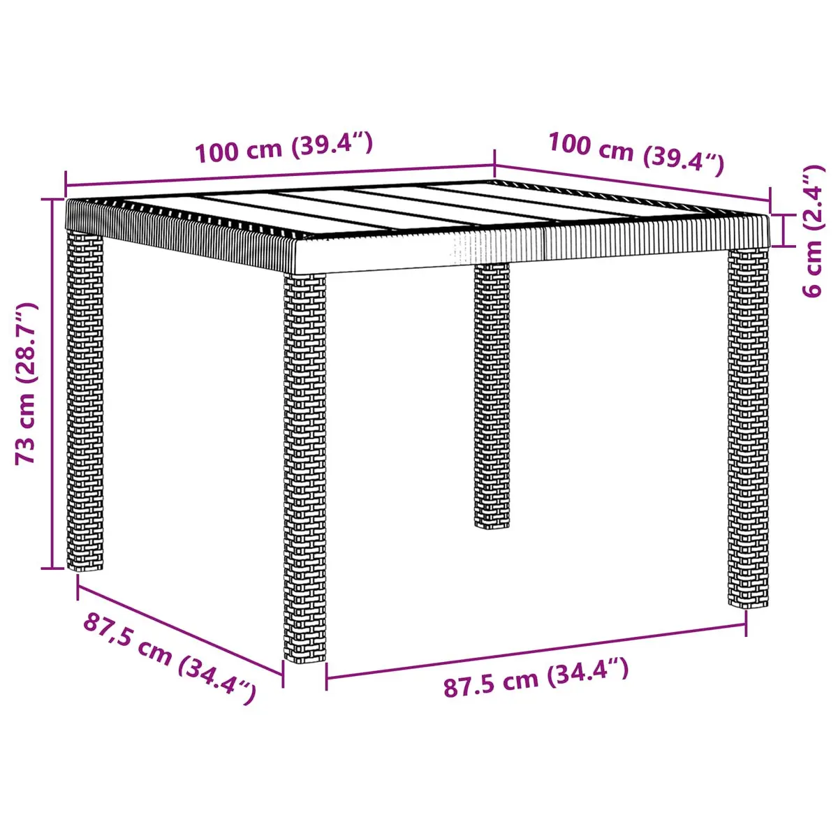 Anthracite 3-Piece Garden Dining Set
