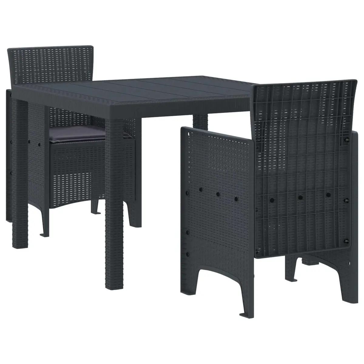 Garden Dining Set Outdoor Patio 3 pcs Anthracite