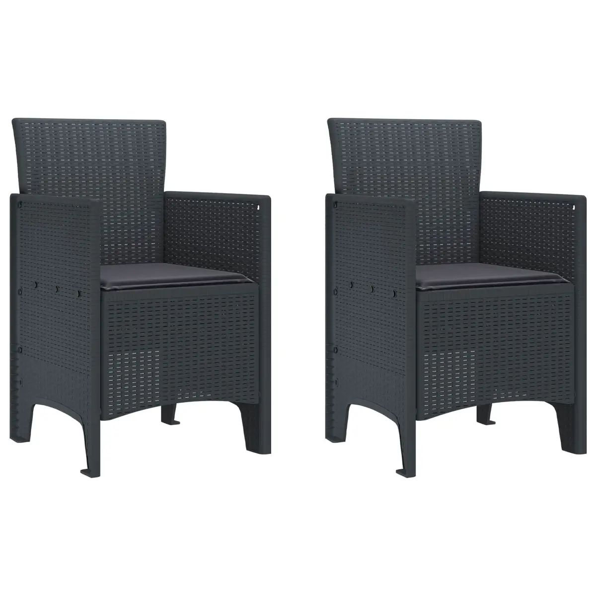 Garden Dining Set Outdoor Patio 3 pcs Anthracite