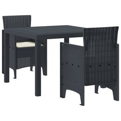 3-Piece Outdoor Dining Set: Table and Chairs