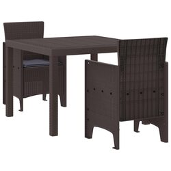 Factual Specs: 3 Piece Poly Rattan Dining Set