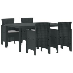 5-Piece Garden Dining Set: Rectangular Table and Chairs