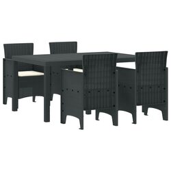 Garden Dining Set: 1 Table & 4 Chairs in Anthracite