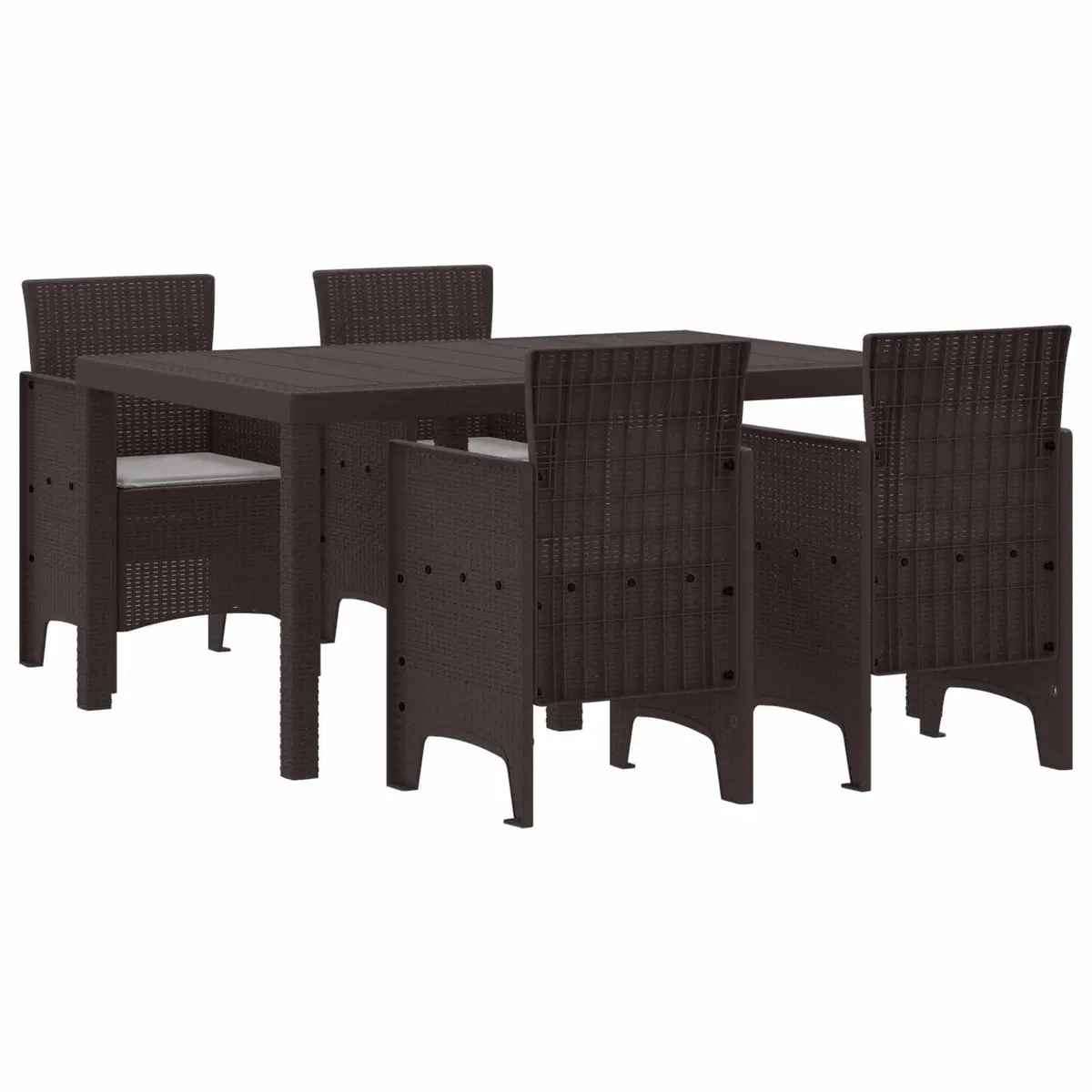 5-Piece Garden Dining Set with Rectangular Table and Chairs
