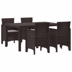 5-Piece Garden Dining Set with Rectangular Table and Chairs