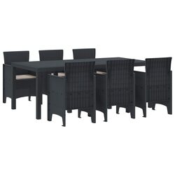 Outdoor Garden Dining Set 7 Piece Anthracite Polypropylene Table Chairs