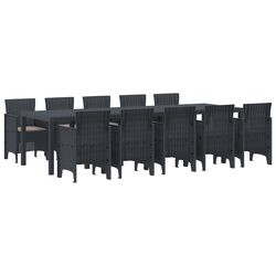 Outdoor Dining Set 11 Piece Anthracite Poly Rattan Specifications