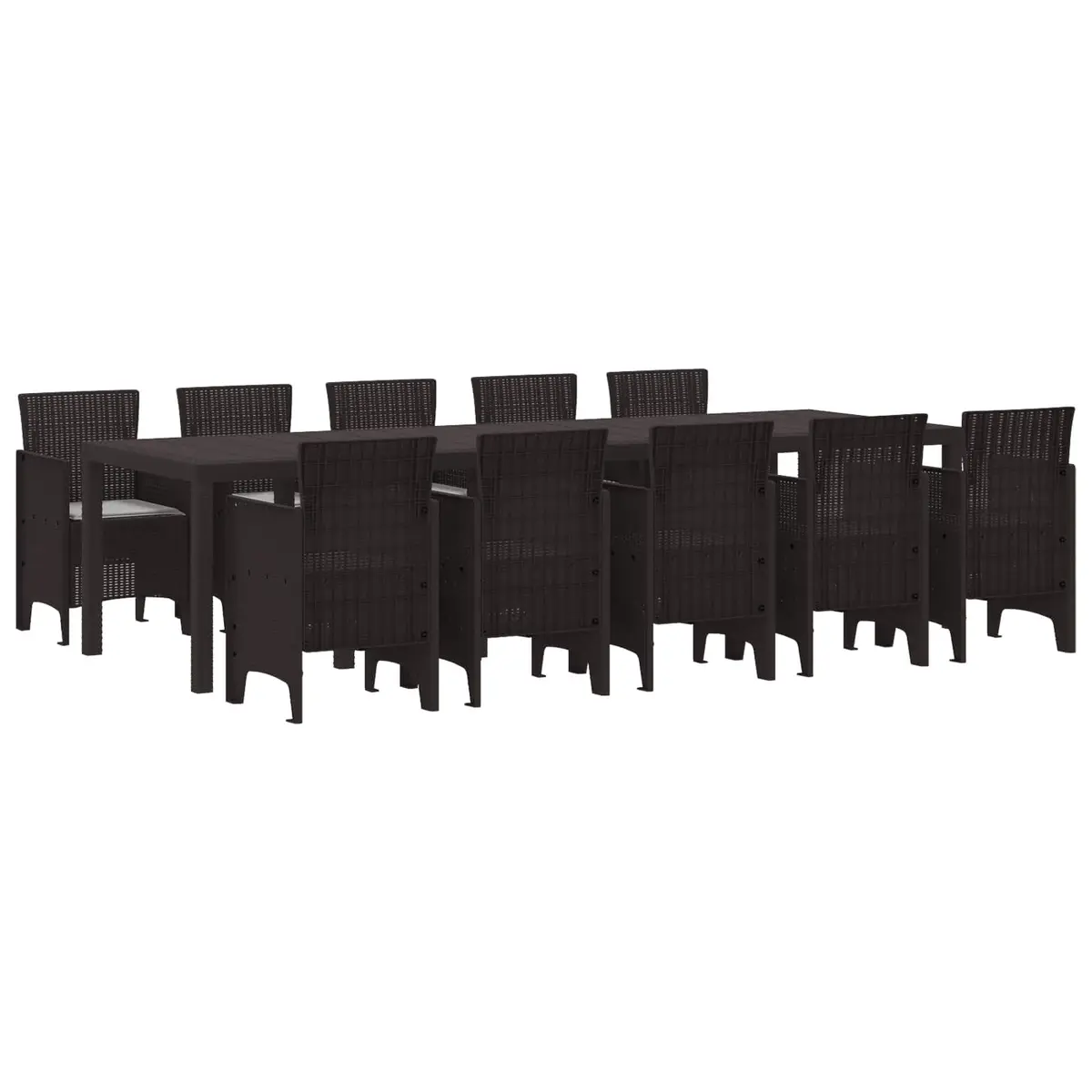 11-Piece Poly Rattan Garden Dining Set