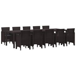 Specifications of 11-Piece Brown Rattan Outdoor Dining Set
