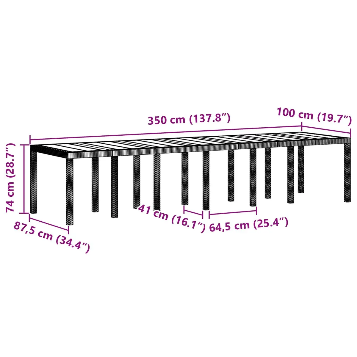 Anthracite Garden Dining Set 13 Pieces