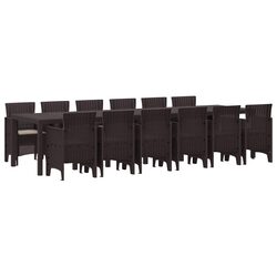 Specifications of the 13-Piece Brown Patio Dining Set