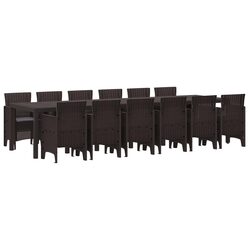 Specifications of Brown Garden Dining Set: 13 Pieces