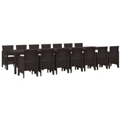 Specifications of the 15-Piece Brown Outdoor Dining Set