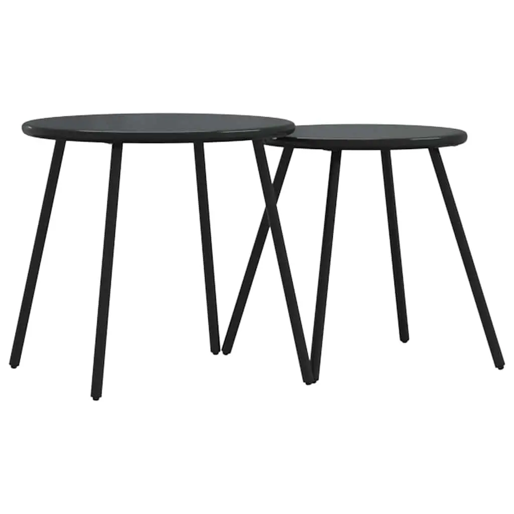 Garden Dining Set 5 Pieces Outdoor Use Black Steel Sofa Table