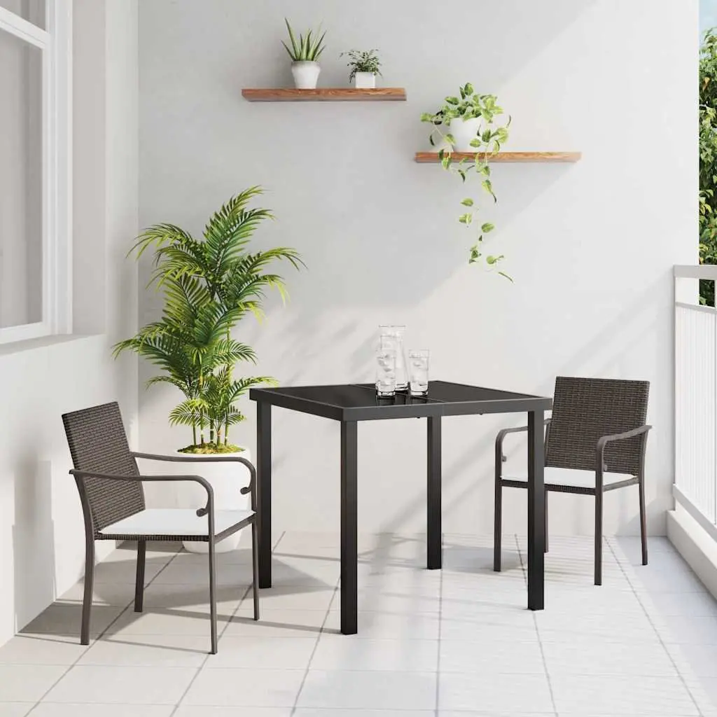 3 Piece Garden Dining Set with Cushions