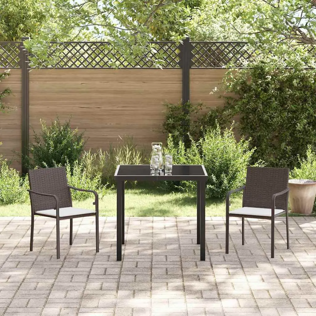 3 Piece Garden Dining Set with Cushions
