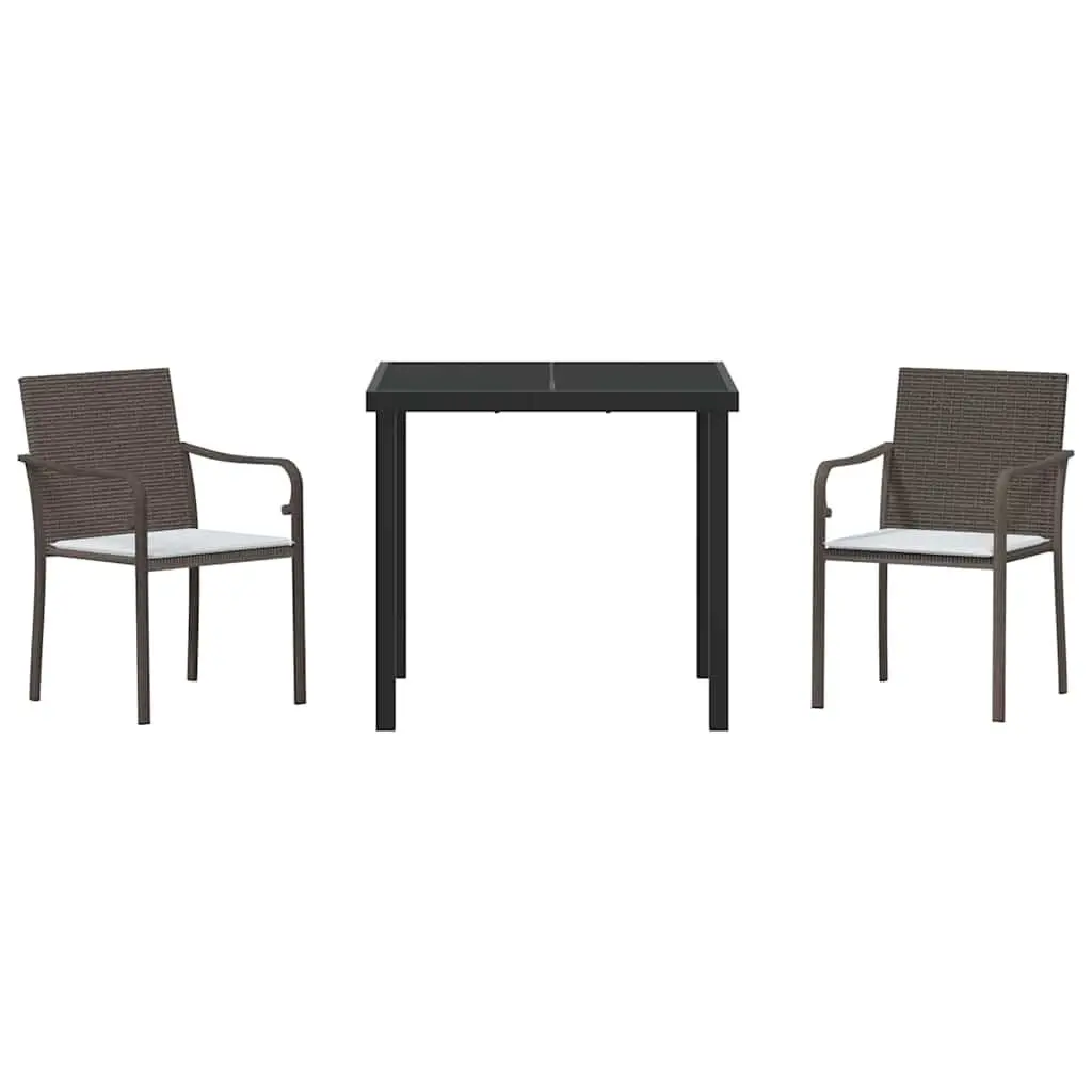 3 Piece Garden Dining Set with Cushions