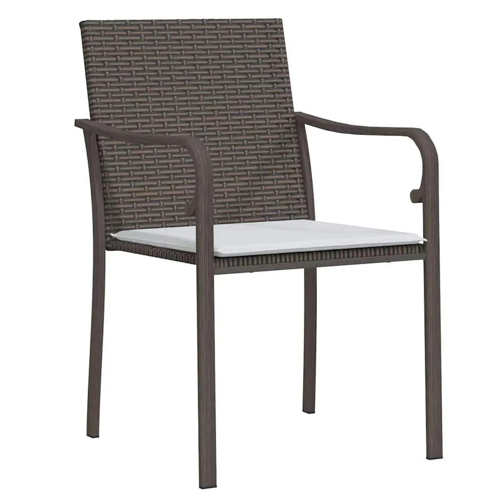 Garden Dining Set 5 Pieces Outdoor Furniture Brown Black Rattan Steel Frame