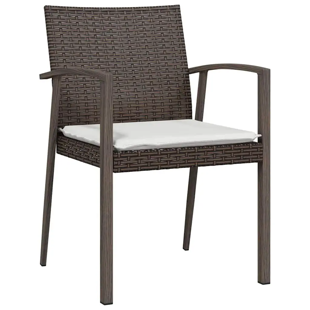 Garden Dining Set Outdoor Use 5 Piece Brown Black PE Rattan Steel Frame