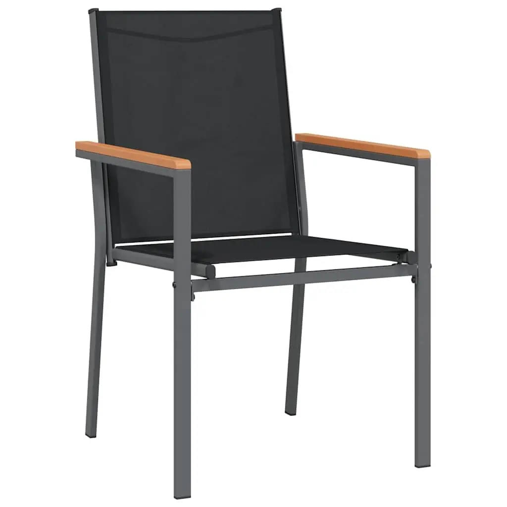 Garden Dining Set Outdoor Use 5 Pieces Table Chairs Steel Frame Textilene