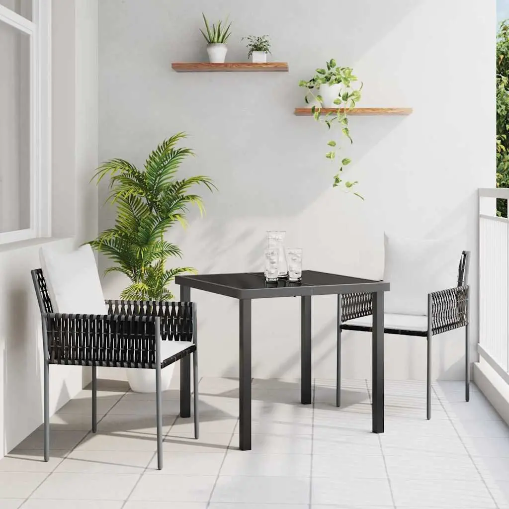 Garden Dining Set Outdoor Furniture 3 Piece Rattan Chairs Table Patio Seating