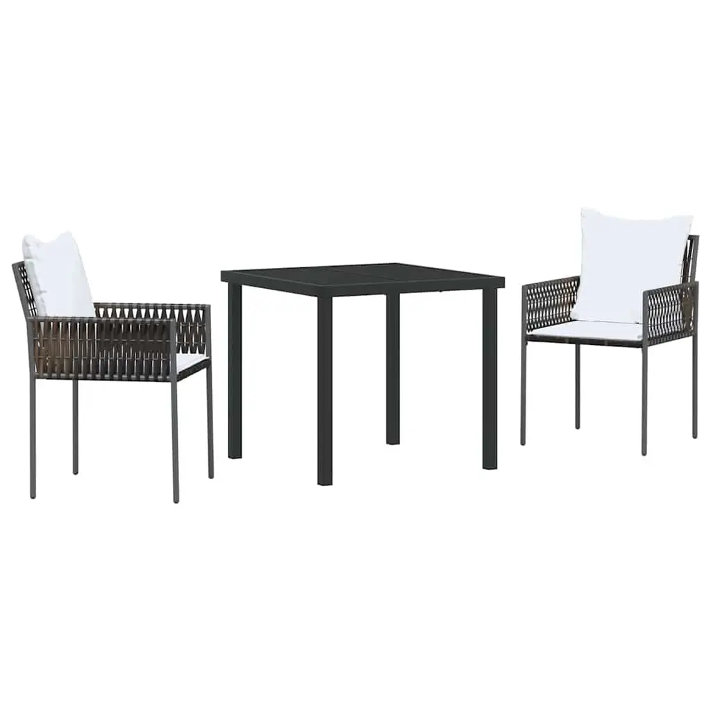 Garden Dining Set Outdoor Furniture 3 Piece Rattan Chairs Table Patio Seating