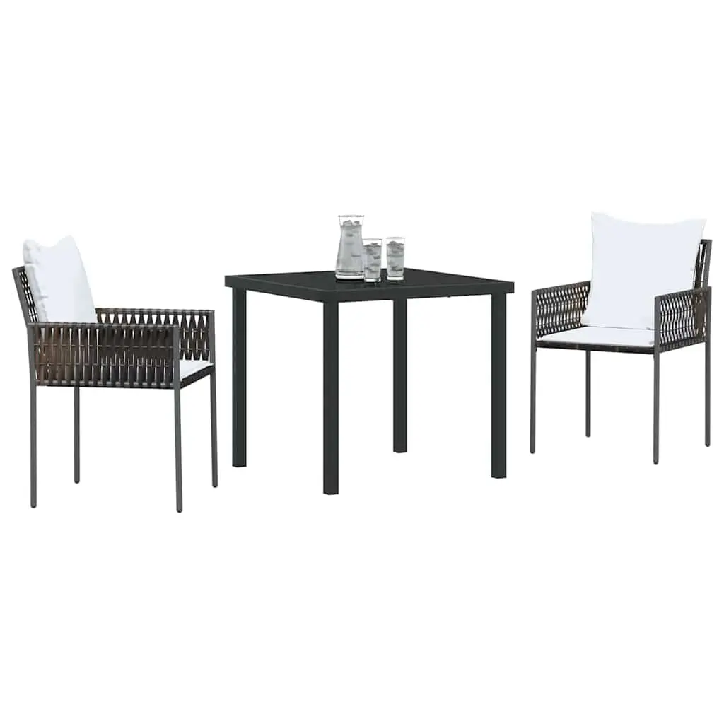 Garden Dining Set Outdoor Furniture 3 Piece Rattan Chairs Table Patio Seating
