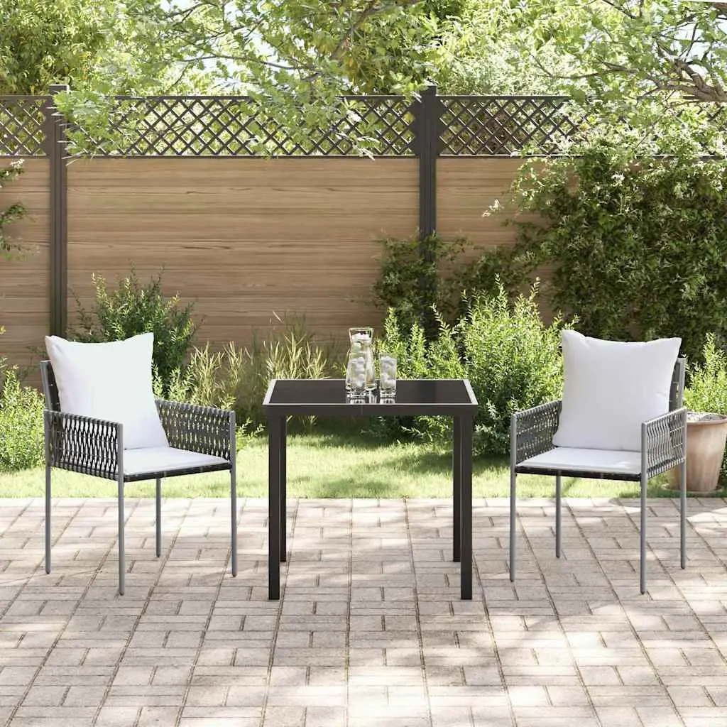 Garden Dining Set Outdoor Furniture 3 Piece Rattan Chairs Table Patio Seating