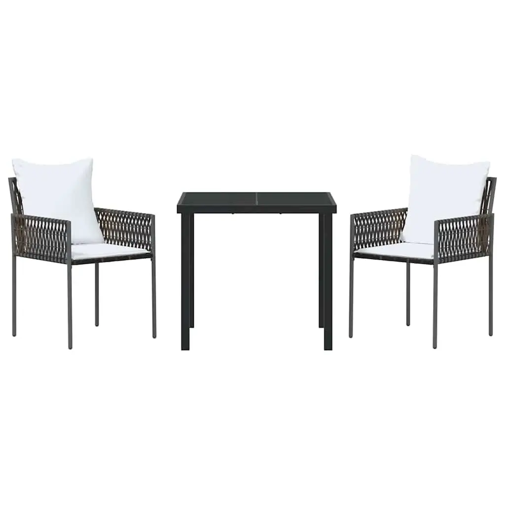 Garden Dining Set Outdoor Furniture 3 Piece Rattan Chairs Table Patio Seating