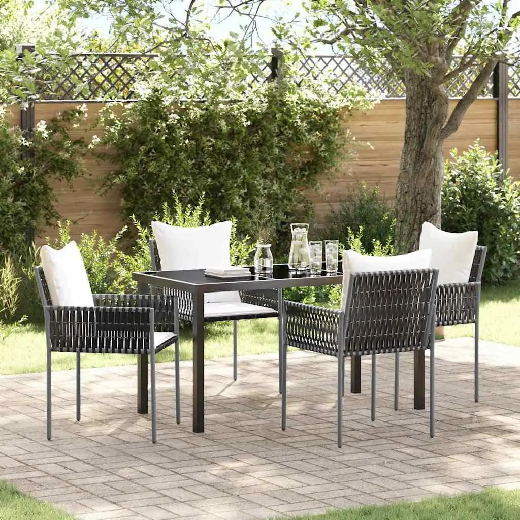 Garden Dining Set Outdoor Furniture 5 Pieces Brown