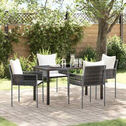 Garden Dining Set: 5 Pieces with Rattan Chairs and Table