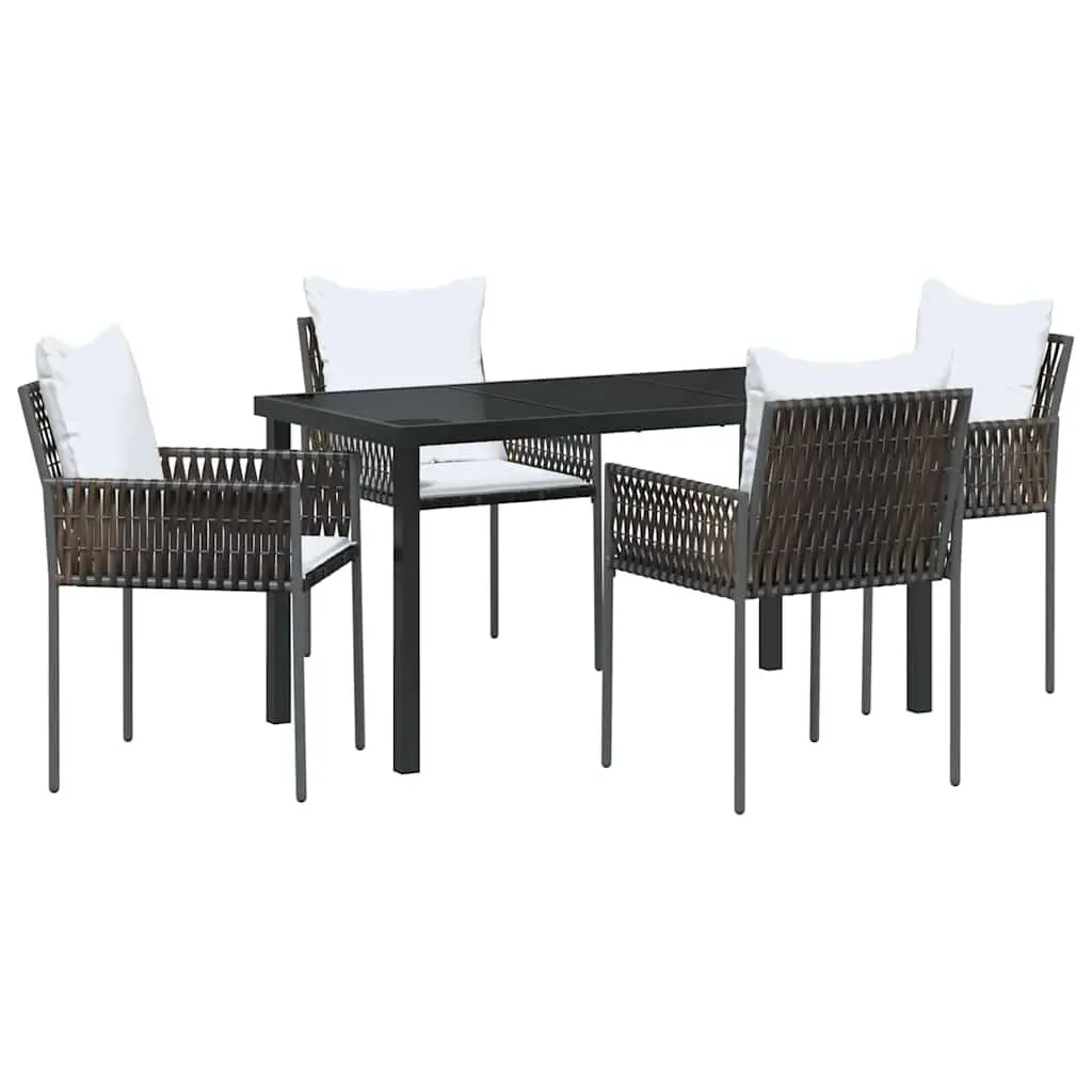 Garden Dining Set Outdoor Furniture 5 Pieces Brown