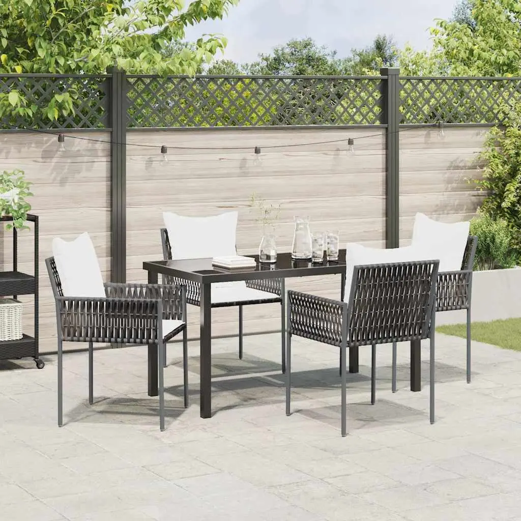 Garden Dining Set Outdoor Furniture 5 Pieces Brown