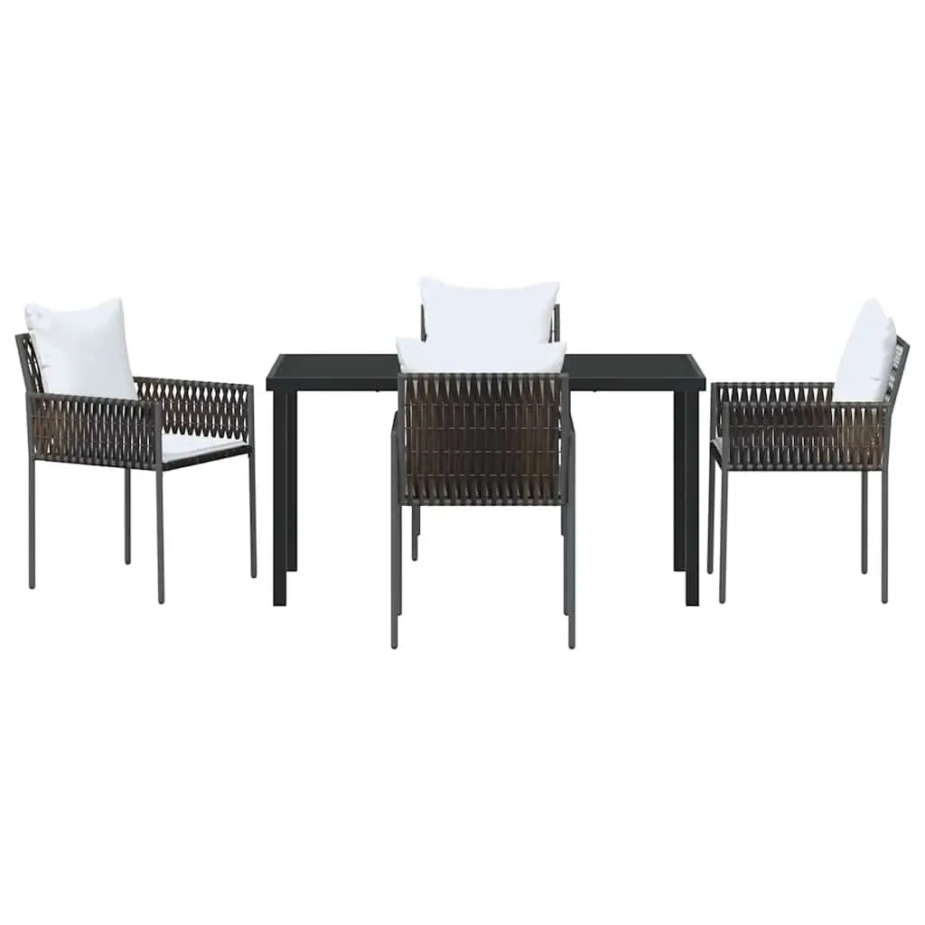 Garden Dining Set Outdoor Furniture 5 Pieces Brown