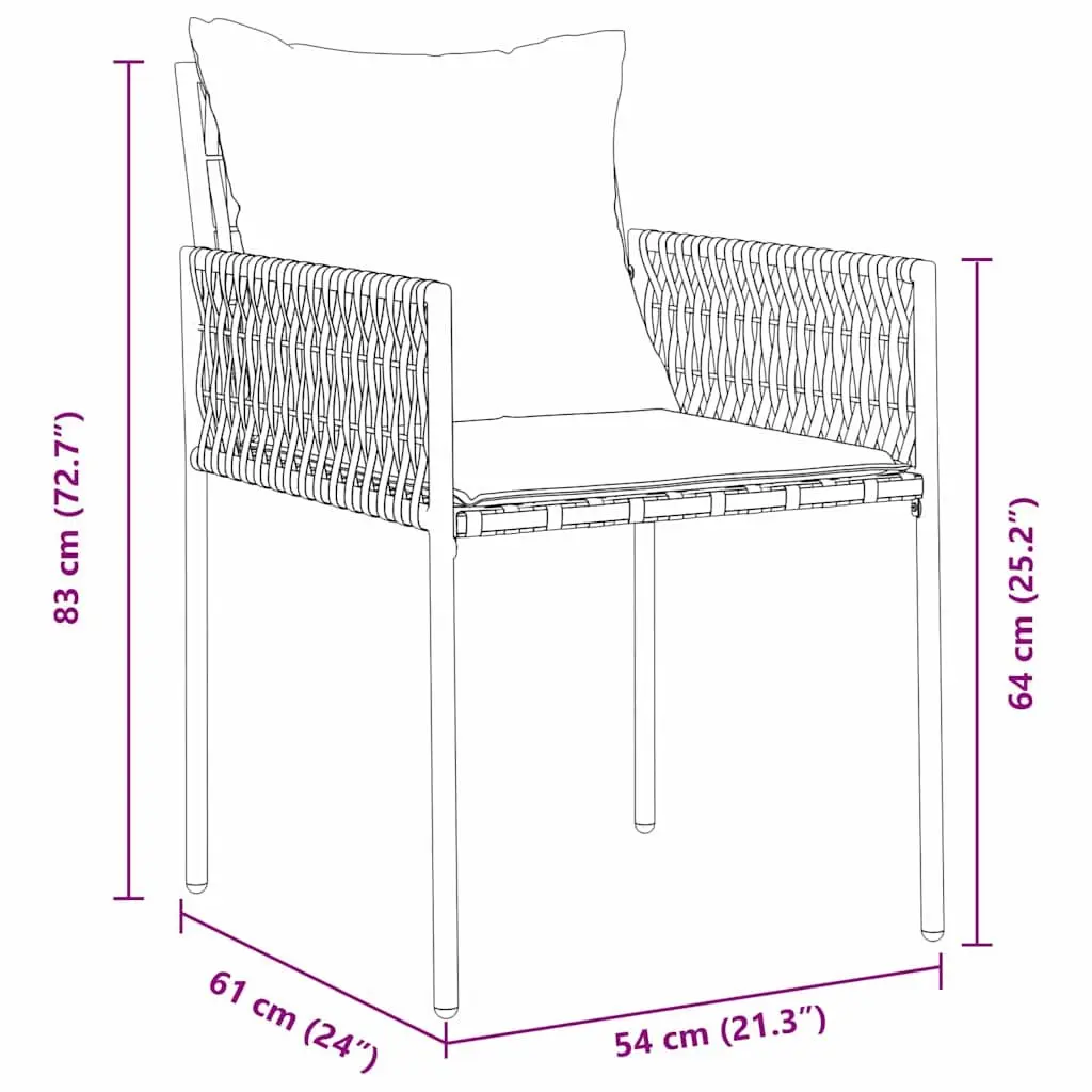 Garden Dining Set Outdoor Furniture 5 Pieces Brown