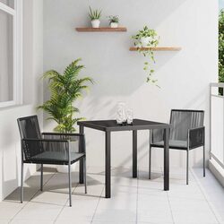 Specifications of the 3-Piece Black Garden Dining Set